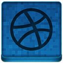 Blue Dribbble Icon 128x128 png