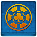 Blue Poker Chip Coloured Icon