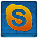 Blue Skype Coloured Icon 128x128 png