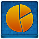 Blue Statistics Round Coloured Icon 128x128 png