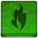 Green Fire Icon 128x128 png