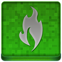Green Fire Coloured Icon 128x128 png