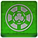 Green Poker Chip Coloured Icon 128x128 png
