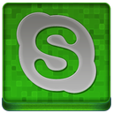Green Skype Coloured Icon 128x128 png