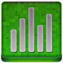 Green Statistics Coloured Icon 128x128 png