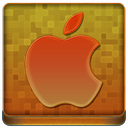 Orange Apple Coloured Icon 128x128 png