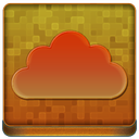 Orange Cloud Coloured Icon 128x128 png