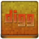 Orange Digg Coloured Icon 128x128 png