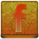 Orange Facebook Coloured Icon 128x128 png