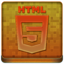Orange HTML5 Coloured Icon 128x128 png