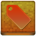 Orange Tag Coloured Icon 128x128 png