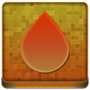 Orange Water Drop Coloured Icon 128x128 png