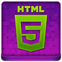 Pink HTML5 Coloured Icon 128x128 png