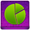 Pink Statistics Round Coloured Icon 128x128 png