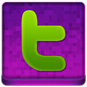 Pink Twitter Coloured Icon 128x128 png