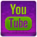Pink YouTube Coloured Icon 128x128 png