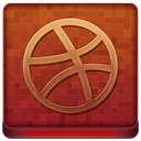 Red Dribbble Coloured Icon