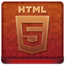 Red HTML5 Coloured Icon 128x128 png