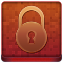Red Lock Coloured Icon 128x128 png