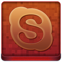 Red Skype Coloured Icon 128x128 png