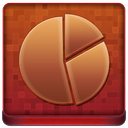 Red Statistics Round Coloured Icon 128x128 png