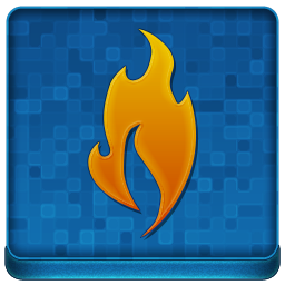 Blue Fire Coloured Icon 256x256 png