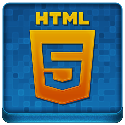 Blue HTML5 Coloured Icon 256x256 png