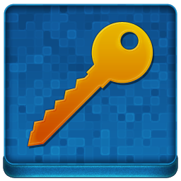 Blue Key Coloured Icon 256x256 png