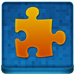 Blue Puzzle Coloured Icon 256x256 png