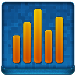 Blue Statistics Coloured Icon 256x256 png