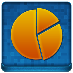 Blue Statistics Round Coloured Icon 256x256 png