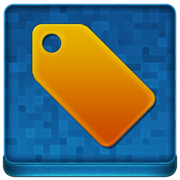 Blue Tag Coloured Icon 256x256 png