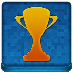Blue Trophy Coloured Icon 256x256 png