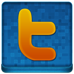 Blue Twitter Coloured Icon 256x256 png