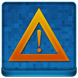 Blue Warning Coloured Icon 256x256 png