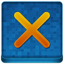 Blue X Coloured Icon 256x256 png