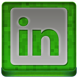 Green Linked In Coloured Icon 256x256 png