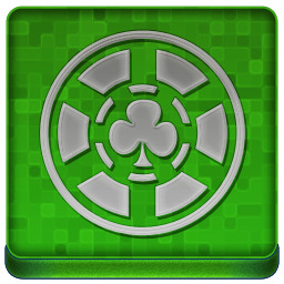 Green Poker Chip Coloured Icon 256x256 png