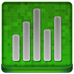 Green Statistics Coloured Icon 256x256 png