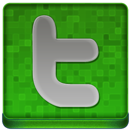 Green Twitter Coloured Icon 256x256 png