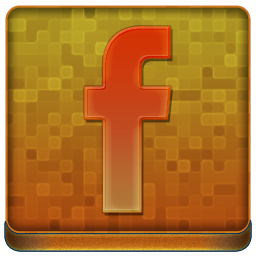 Orange Facebook Coloured Icon 256x256 png