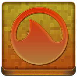 Orange Grooveshark Coloured Icon 256x256 png