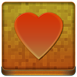 Orange Heart Coloured Icon 256x256 png