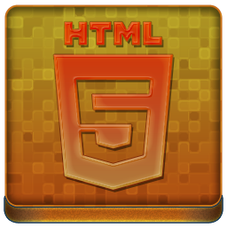 Orange HTML5 Coloured Icon 256x256 png