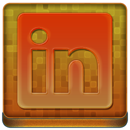 Orange Linked In Coloured Icon 256x256 png