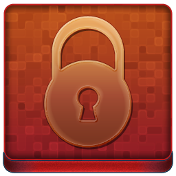Red Lock Coloured Icon 256x256 png
