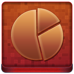 Red Statistics Round Coloured Icon 256x256 png