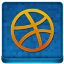 Blue Dribbble Coloured Icon 64x64 png