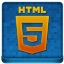 Blue HTML5 Coloured Icon 64x64 png