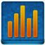 Blue Statistics Coloured Icon 64x64 png
